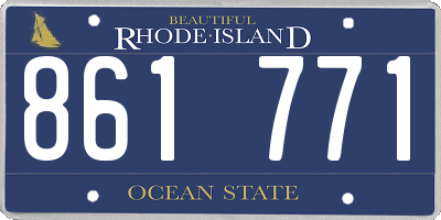 RI license plate 861771