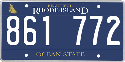 RI license plate 861772