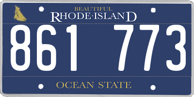 RI license plate 861773