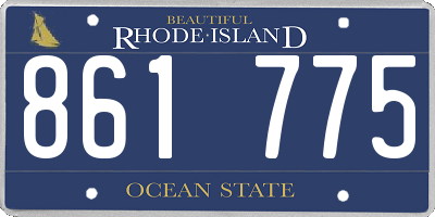 RI license plate 861775