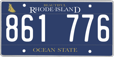 RI license plate 861776