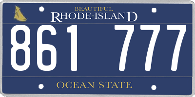 RI license plate 861777