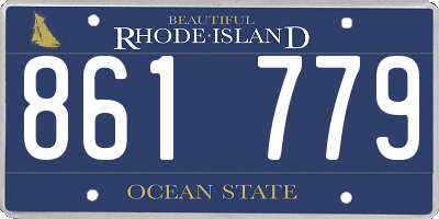 RI license plate 861779