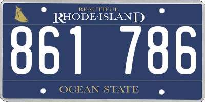 RI license plate 861786