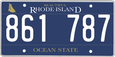 RI license plate 861787