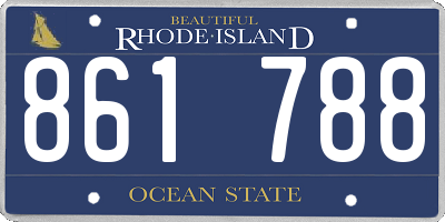 RI license plate 861788