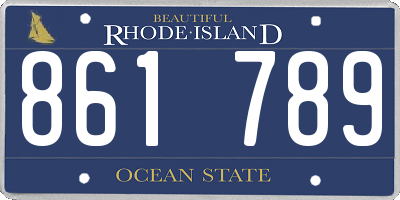 RI license plate 861789