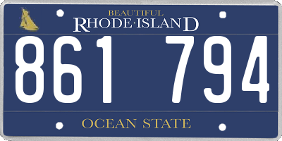 RI license plate 861794