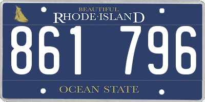 RI license plate 861796