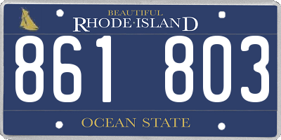 RI license plate 861803