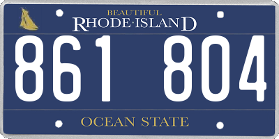 RI license plate 861804