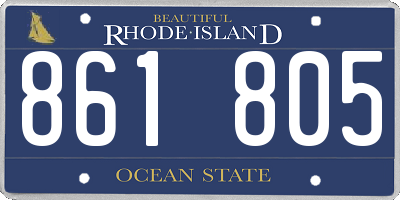 RI license plate 861805