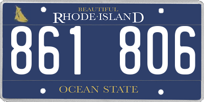 RI license plate 861806
