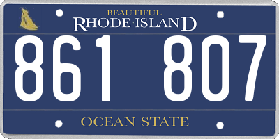 RI license plate 861807