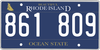 RI license plate 861809