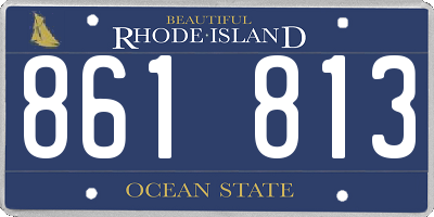 RI license plate 861813