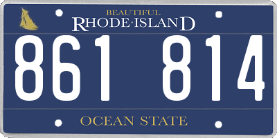 RI license plate 861814