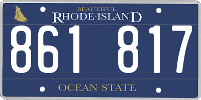 RI license plate 861817