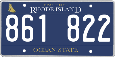 RI license plate 861822