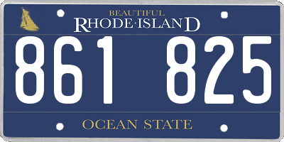 RI license plate 861825
