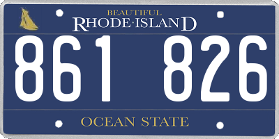 RI license plate 861826