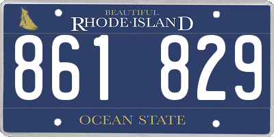 RI license plate 861829