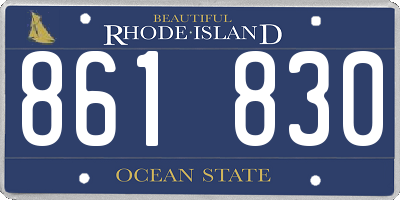 RI license plate 861830