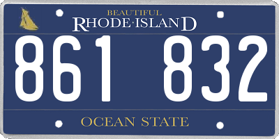 RI license plate 861832