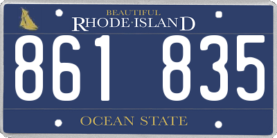 RI license plate 861835