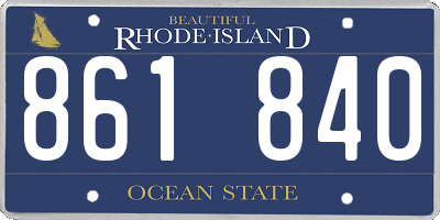 RI license plate 861840