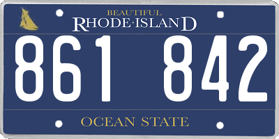 RI license plate 861842