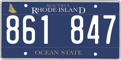 RI license plate 861847