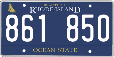 RI license plate 861850