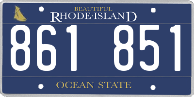 RI license plate 861851