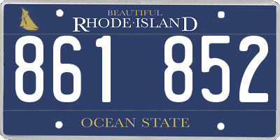 RI license plate 861852