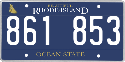 RI license plate 861853