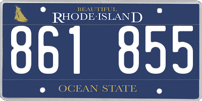 RI license plate 861855