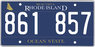 RI license plate 861857