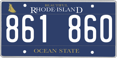 RI license plate 861860