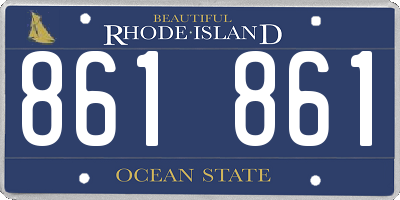 RI license plate 861861