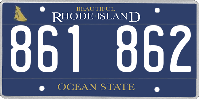 RI license plate 861862