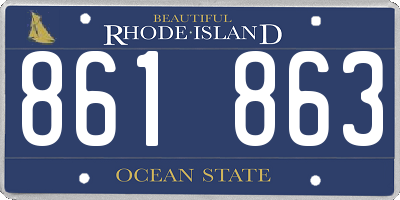 RI license plate 861863