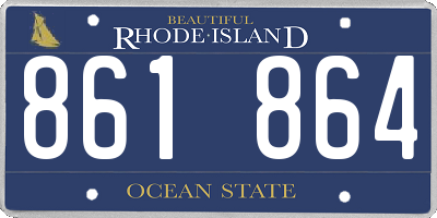 RI license plate 861864
