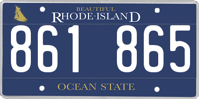 RI license plate 861865