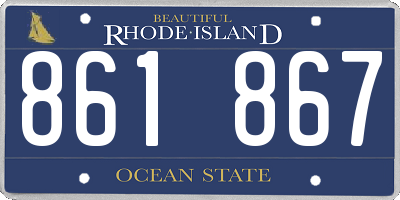 RI license plate 861867