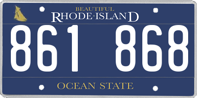 RI license plate 861868