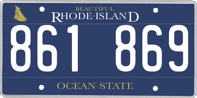 RI license plate 861869