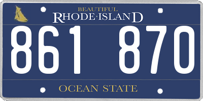 RI license plate 861870