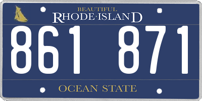 RI license plate 861871