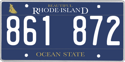 RI license plate 861872
